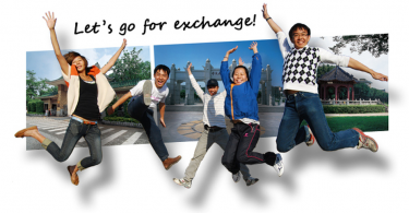 Let's go for exchange, College students celebrating study abroad programs, exchange site locations across the world