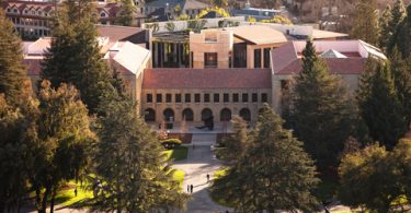 arial view of Stanford law school