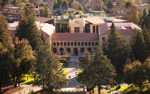 arial view of Stanford law school